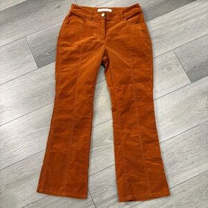 Derek Lam 10 Crosby Burnt Orange Wide Leg Cropped Pants Size 0